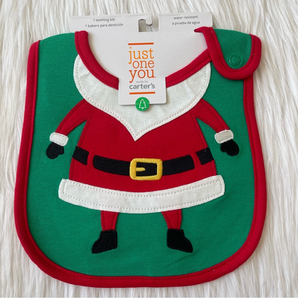Carters baby Adorable Santa Baby Bib NEW NWT